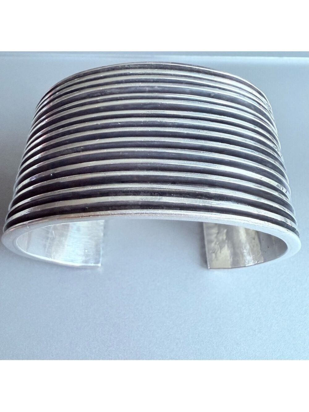 MASSIVE Navajo HS Herman Smith Rare Southwest Sterling Silver Wide Cuff … - Picture 3 of 13